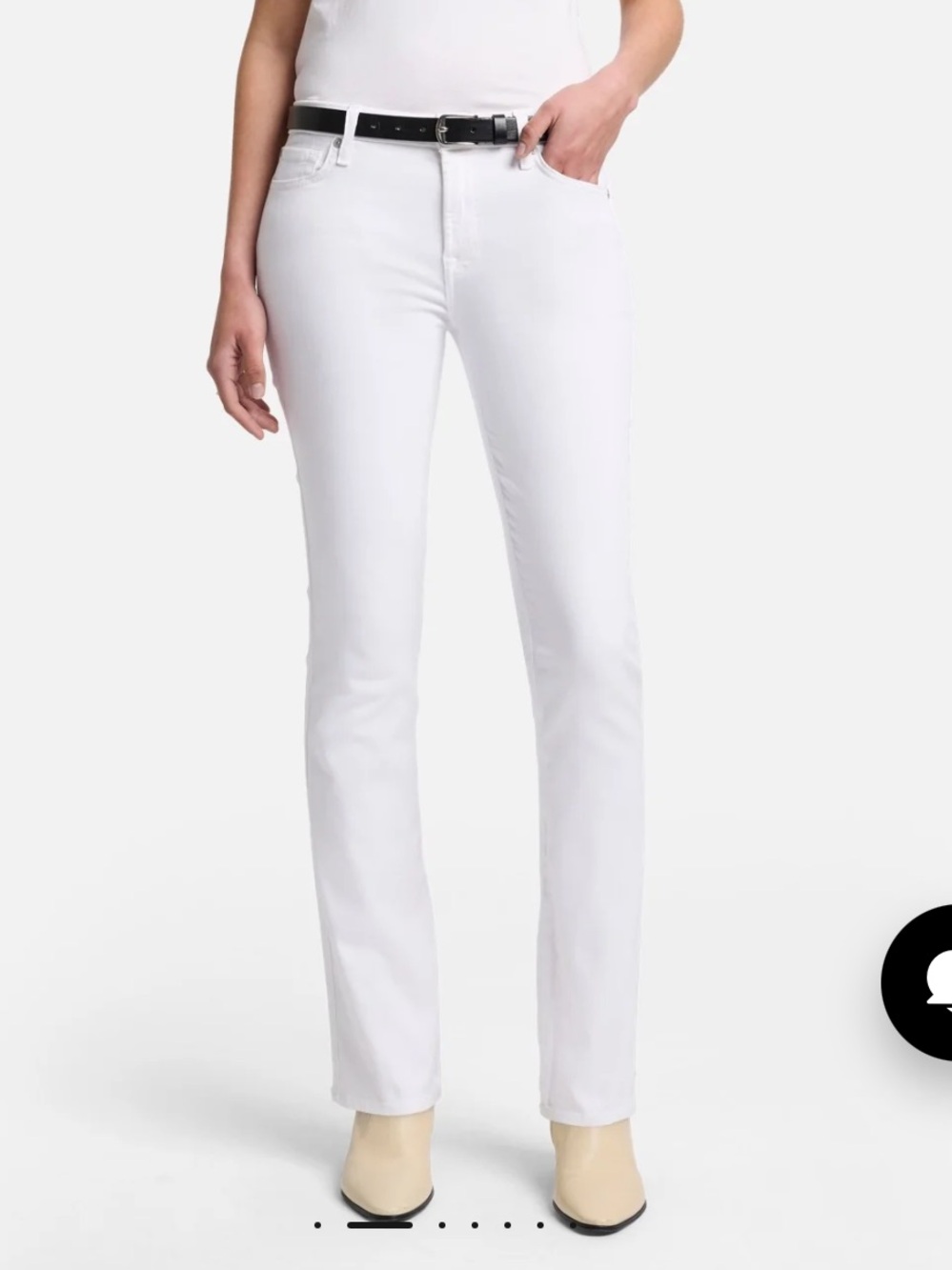 Seven for all mankind kimmie straight white raw hem jean
